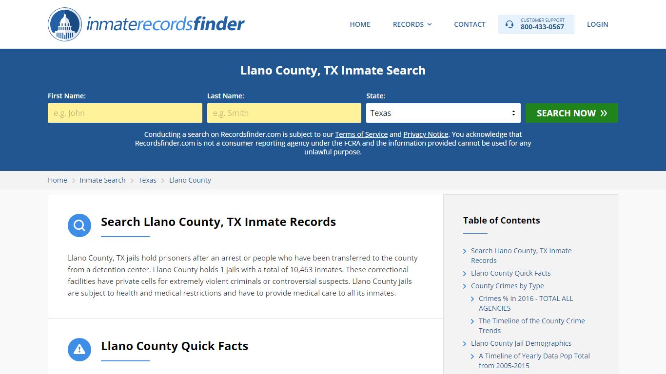 Llano County, TX Inmate Lookup & Jail Records Online - Recordsfinder.com